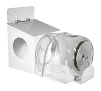 Mangeoire à écureuils, mangeoire à Tamias en métal avec Pot en Verre, boîte d'alimentation pour arachides de maïs et graines pour Jardin extérieur