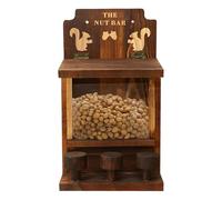 Mangeoire à écureuils pour l'extérieur - Maison en bois résistante aux intempéries avec 3 petits tabourets, boîte à tamias à motif mignon pour petits animaux de compagnie, maison d'écureuil