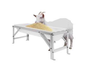 Mangeoire à foin de 99 cm avec support en métal, grande capacité pour chèvres, moutons, veaux, chevaux, alpagas