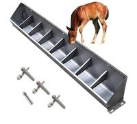 Mangeoire à foin et abreuvoir pour bétail, design suspendu en acier inoxydable pour une alimentation efficace, idéal pour les soins des animaux de la ferme et du jardin