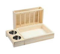 Mangeoire à Foin - Mangeoire en Bois pour Petits Animaux, Distributeur de Nourriture pour Hamster et Lapin, Station d'alimentation Robuste pour Animaux de Compagnie, Conception de Recharge Facile,