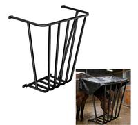 Mangeoire à foin pour chèvre, 24,8 x 21,26 x 12,2 cm, support à foin de chèvre multi-faces adapté pour les fermes, les écuries, support mural en métal galvanisé robuste pour chevaux de moutons (2