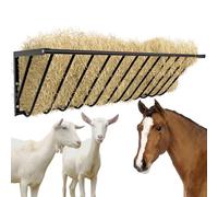Mangeoire à foin pour chèvres, grande capacité, support mural en fer robuste, support de couverture, 160 cm de long pour chèvres, chevaux, bétail et autres animaux d'élevage, utilisation en intérieur