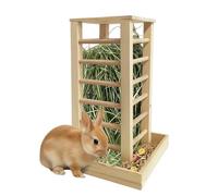 Mangeoire à foin pour lapin - Support à foin en bois de grande capacité pour lapins et cochons d'Inde | Mangeoire à foin pour petits animaux pour furet, chinchilla, hamster, hérisson