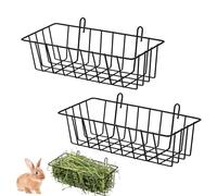 Mangeoire à foin pour lapins - Cage 2 pièces avec crochets, accessoire lapin durable | Petite étagère animaux pour cochons indiens chinchillas, alimentation propre et pratique