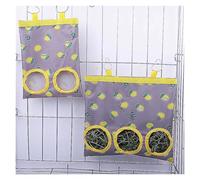Mangeoire à Foin pour Lapins Sac de Foin Lapin 2/3 Trous Suspendus mangeoire à Herbe sèche for Cochon d'Inde Chinchillas Rats Sac Stockage Nourriture for Petits Animaux(Lemon,3 Holes)