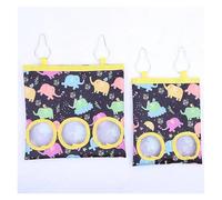 Mangeoire à Foin pour Lapins Sac de Foin Lapin 2/3 Trous Suspendus mangeoire à Herbe sèche for Cochon d'Inde Chinchillas Rats Sac Stockage Nourriture for Petits Animaux(Colorful Elephant,2 Holes)