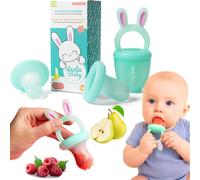 Mangeoire À Fruits-2 Tailles En Silicone Souple Congelable Pour Nourrir Soi-Même Les Nourrissons En Toute Sécurité-Sucette Et Anneau De Dentition-Jouet De Dentition Lapin Pour Bébés