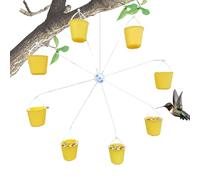 Mangeoire à grande roue - Perche à oiseaux rotative 8 seaux | Nouvelle station interactive d'intérieur et d'extérieur pour moineaux, minuscules, perruches, petits oiseaux, arrière-cour, jardin, balcon