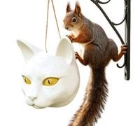 Mangeoire à gros écureuil étanche avec motif de chat de dessin animé | Mangeoire en forme de tête de chat pour jardin, patio, porche, balcon, terrasse, cour, parc, forêt, pelouse, jardin