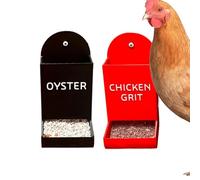 Mangeoire à huîtres et grains, pour poulets, 18 x 8,9 x 8,9 cm, construction durable, accès facile à recharger, 2 pièces de ferme pour poulailler, canard, poulailler