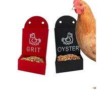 Mangeoire à huîtres et grains, pour poulets, 18 x 8,9 x 8,9 cm, construction durable, accès facile à recharger, 2 pièces de ferme pour poulailler, canard, poulailler