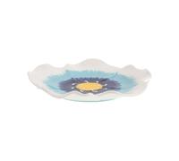 Mangeoire à Insectes Fleurie en Céramique Bleue pour Jardin Extérieur | Forme Fleur Élégante, pour Abeilles et Lépidoptères, Favorise la Pollinisation, Usage Jardin et Pelouse