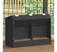 Mangeoire à Lapin en Acier Noir 64,5 x 25,5 x 45,5 cm, Distributeur pour Lapin Intérieur Extérieur, Design Moderne et Durable pour Nourrir Facilement Vos Petits Animaux