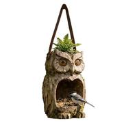 Mangeoire à oiseaux - 13x9x19cm Wonderful Owl Figurine Yard Art Wild Bird Feeder | Durrable Construction Sparrow Artistic Feeding Solution Station,for Outdoor Garden Backyard Patio Yard Porch