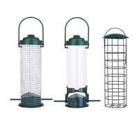 Mangeoire à Oiseaux | 3 Pièces Grande Capacité Résistant Aux Intempéries - Mangeoires À Oiseaux en Tube À Mailles pour Extérieur - pour Pinson Mésange Jardin Terrasse Porche Balcon