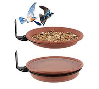 Mangeoire à Oiseaux - 4 Plateaux d'alimentation pour Oiseaux montés de 8, 27 Pouces, Plateau à graines en Plastique, Bain-Marie