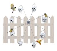 Mangeoire à oiseaux à roue panoramique avec seaux - Récipient pour aliments pour oiseaux, dispositif pivotant avec 8 seaux pour perruches chardonnettes et passereaux de jardin