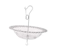 Mangeoire à oiseaux à suspendre en PVC imperméable pour décoration de jardin 23 x 24 cm - Gris