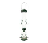 Mangeoire à Oiseaux à Tube Transparent - Construction métallique résistante aux écureuils, capacité de de 2 kg, Conception résistante aux intempéries de 47,8 cm, Tubes de visualisation Trans