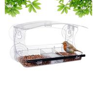 Mangeoire à oiseaux à ventouse en acrylique transparent à fixer sur une fenêtre, boîte de nourriture amovible en acrylique étanche pour personnes âgées en intérieur, pinson, colibri