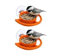 Mangeoire à oiseaux à ventouse en polypropylène pour oiseaux chanteurs et colibris avec poignée de qualité industrielle plateau coulissant amovible pour gelée ou fruits résistant aux UV