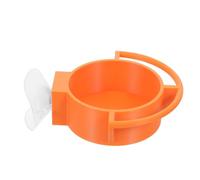 Mangeoire à Oiseaux à Ventouse pour Fenêtre, Observation Balcon | ABS Orange, Corps Transparent Rond, Plateau Amovible, Nettoyage et Remplissage Faciles, pour Oiseaux Chanteurs