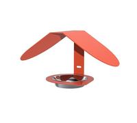 Mangeoire à Oiseaux Alizé Louis Moulin - Métal Terracotta Robuste - Design Arrondi Suspendu ou Mural - Gamelle INOX Amovible - Résistante au Gel et UV - Accroche Boule de Graisse - 30x17x15 cm