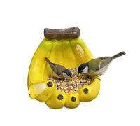 Mangeoire à oiseaux amusante en résine - 20 cm (comme sur la photo) - Mangeoire à oiseaux en forme de banane - Étanche - Pour jardin, terrasse, clôture d'arbre