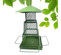 Mangeoire à Oiseaux Anti-écureuils - Mangeoire à Oiseaux en métal à 3 Couches avec chaîne de Suspension, mangeoires à Oiseaux Sauvages, mangeoires à Oiseaux à Suspendre en métal pour Jardin