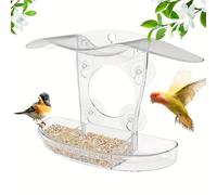 Mangeoire à oiseaux avec 3 plateaux de graines, nichoir transparent pour chat pour regarder l'extérieur, mangeoire pour oiseaux sauvages résistante aux intempéries, attire les cardinaux pinsons