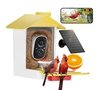 Mangeoire à oiseaux avec caméra 2K HD AI Smart Identify BirdSpecies Panneau solaire d'extérieur avec caméra, alertes d'arrivée instantanées, capture de vidéos d'oiseaux, cadeaux pour maman et papa