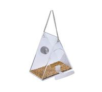 Mangeoire à oiseaux avec caméra - Fenêtre transparente - Avec ventouses - Avec chaîne pour suspendre en plein air - Version nuit - Caméra vidéo pour l'extérieur - Rnj555 (A, taille unique)