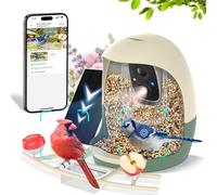 Mangeoire à oiseaux avec caméra, identification des oiseaux IA gratuite à vie et caméra de surveillance du panneau solaire, enregistrement vidéo automatique et notification instantanée, cadeau idéal