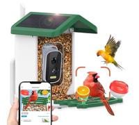 Mangeoire à oiseaux avec caméra, mangeoire intelligente 4K HD avec caméra à énergie solaire, identification des espèces d'oiseaux, caméra de nichoir, vue en direct, capture des vidéos d'oiseaux