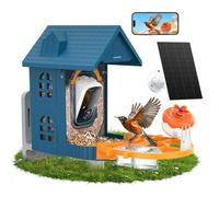 Mangeoire à oiseaux avec caméra solaire dans le jardin extérieur : vidéo HD 2K, reconnaissance alimentée par l'IA identifie plus de 11 000 espèces, capture instantanée et notifications, cadeau idéal
