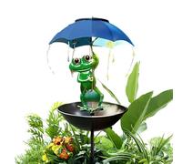 Mangeoire à oiseaux avec lumière solaire | Station d'alimentation décorative pour grenouille - Plateau d'alimentation pour oiseaux - Lampe de patio - pour jardin, cour, jardin, pelouse, parc,