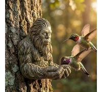 Mangeoire À Oiseaux Bigfoot,Sculpture Étanche À Fixer Aux Arbres,en Résine, Idéale pour La Décoration De Jardin,Les Amoureux De La Faune Et De La Nature, avec Fixation Invisible en Forme Trou Serrure