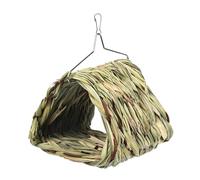 Mangeoire à oiseaux - Cage à oiseaux portable tissée à la main - Nid d'oiseau - Décoration d'extérieur - Abri à oiseaux suspendu - Nid d'oiseau à suspendre - Lit de couchage multifonction pour