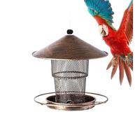 Mangeoire à oiseaux chanteurs - Mangeoire en métal à suspendre, grande capacité avec fonction de remplissage facile, accessoire de jardin pour pinsons, merles bleus, mésanges, observation des oiseaux
