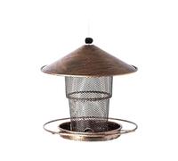 Mangeoire à oiseaux, chardonneret de grande capacité, en métal à suspendre pour l'extérieur, 19,1 x 19 cm, résistante aux intempéries, mangeoire à oiseaux sauvages pour cardinal, merle bleu, mésanges