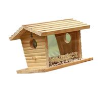 Mangeoire à Oiseaux Classique en Bois, mangeoire à perchoir Debout avec Crochet de Suspension pour Jardin, Observation des Amoureux des Oiseaux Sauvages, mangeoire en Bois