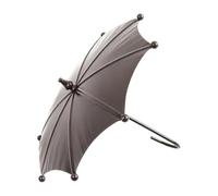 Mangeoire à oiseaux de balcon, parapluie pour oiseaux sauvages, support d'alimentation en métal recouvert en métal marron café foncé pour petits espaces extérieurs et observation des oiseaux - Plateau