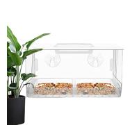 Mangeoire à oiseaux de fenêtre | Mangeoire à fixation sur fenêtre avec ventouses puissantes | Mangeoire transparente pour observer les oiseaux sauvages | Design facile à nettoyer avec 2 plateaux et