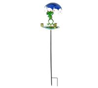 Mangeoire à Oiseaux de Grenouille, Mignon Dessin animé Grenouille avec mangeoires d'oiseaux de Parapluie, Bol à Eau colibris décoratif pour Balcon Jardin en Plein air, 33x7, 5