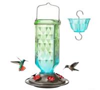 Mangeoire à oiseaux de jardin avec support de nectar pour colibri avec fossé de 283,5 g en plastique résistant aux intempéries (vert clair)
