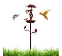 Mangeoire à oiseaux de jardin | Décoration solaire en forme de lapin - Pour aras, perroquets, perruches, conures, calopsittes, pelouses, parterres de fleurs, balcons, cour