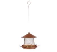 Mangeoire à oiseaux de jardin en fer durable à suspendre, plateau pour animaux sauvages, distributeur de graines d'extérieur, mangeoire de jardin avec design résistant aux intempéries | Station à