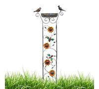 Mangeoire à oiseaux de salle de bain - Ensemble de supports pour pieux pour maison à oiseaux | Baignoire à oiseaux de jardin | Treillis pour plantes grimpantes d'extérieur avec baignoire à oiseaux |