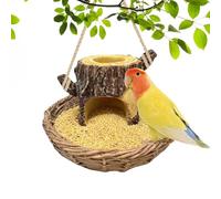 Mangeoire à Oiseaux - Décorations en Résine en Forme de Souche d'arbre | Mangeoire à Oiseaux Anti-Écureuils | pour Le Patio, la Pelouse, la Fenêtre, Le Balcon, la Terrasse, Le Jardin et